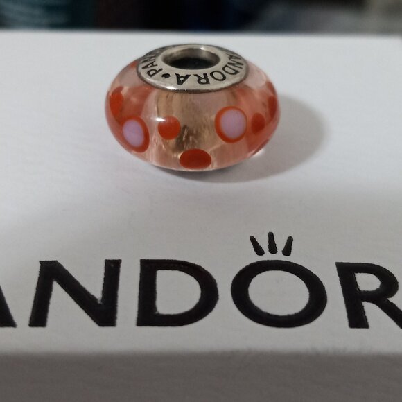 Pandora cinnamon bubbles murano glass charm, EUC - Picture 1 of 4